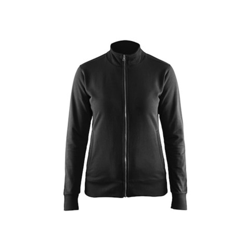 BLAKLADER Sweater Jacket | 3372 Womens Black Sweater Jacket with Full Zip in Cotton