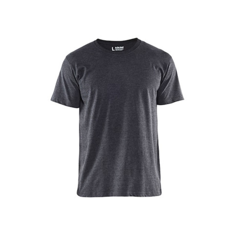 BLAKLADER T-Shirt | 3300 Black Melange T-Shirt with Round Neck and Classic Fit in Cotton