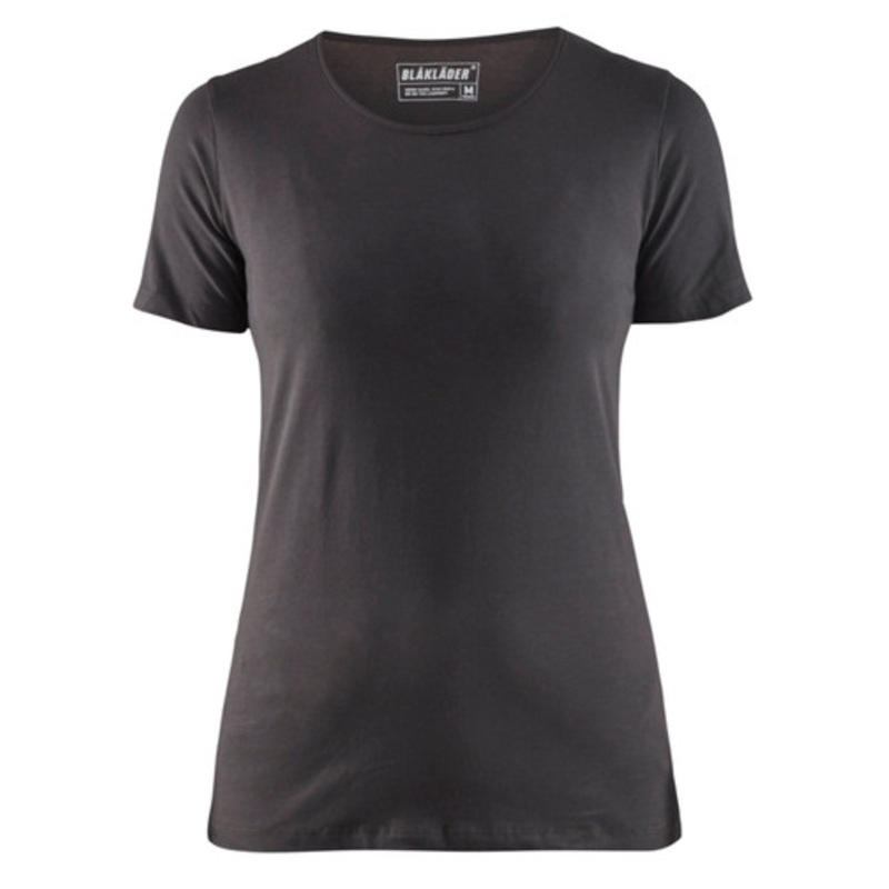 BLAKLADER T-Shirt | 3304 Dark Grey Womens T-Shirt with Round Neck and Slim Fit in Cotton