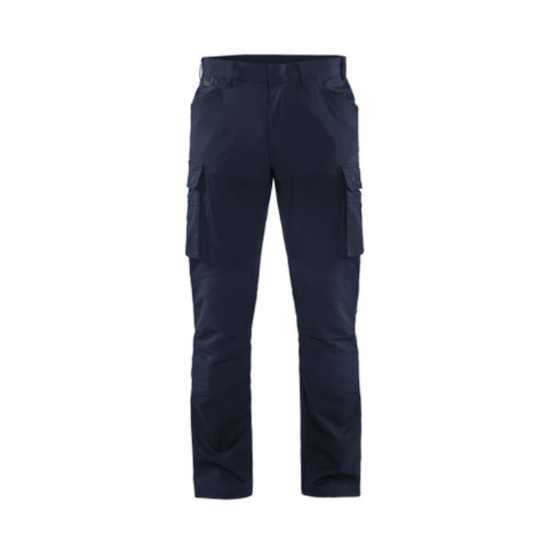 BLAKLADER Trousers | 1457 Service Navy Blue Trousers with Kneepad Pockets Scratch Free 2-Way Stretch