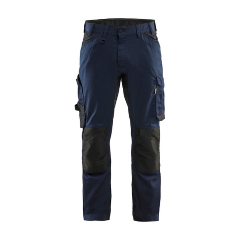 BLAKLADER Trousers | 1751 Navy Blue Craftsman Trousers with Kneepad Pockets and in Cotton with Stretch