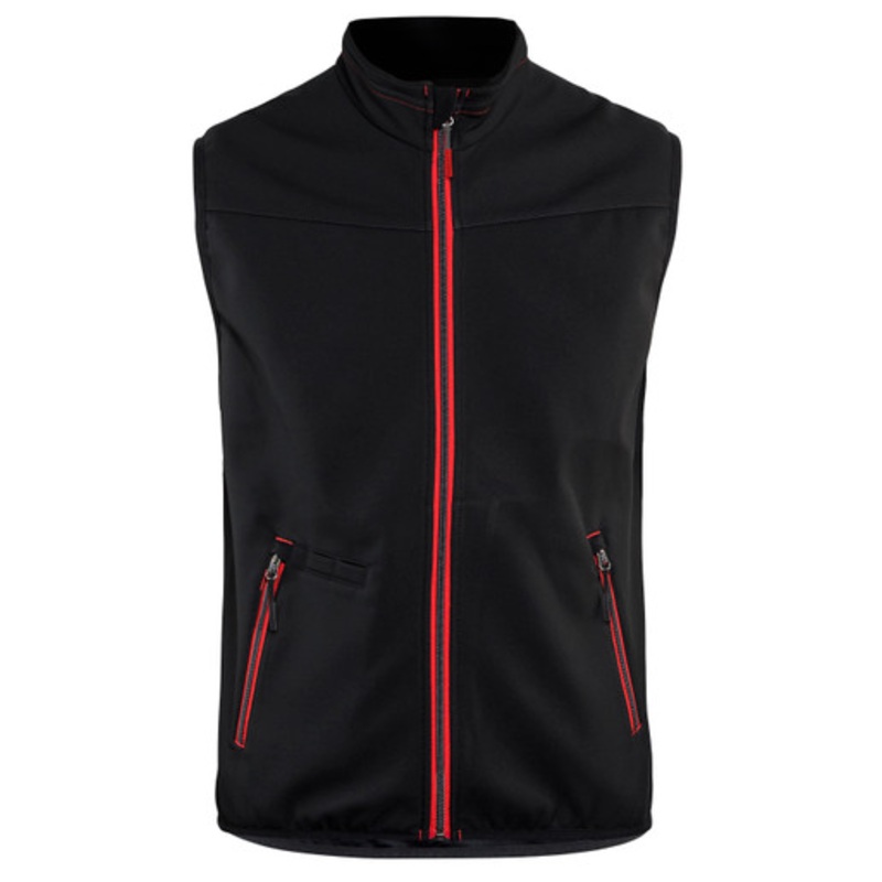 BLAKLADER Vest | 3850 Black/ Red Softshell Vest with Fleece Lining