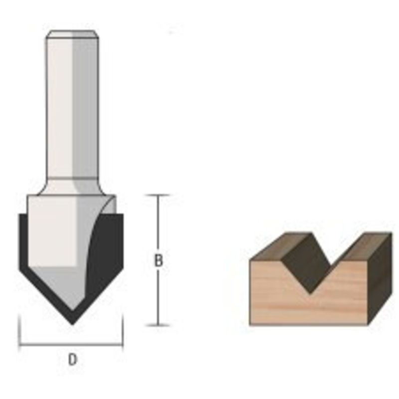 FAMAG Router Bits | 3105 V GROOVE Milling 90 Router Bits with 8mm Shank