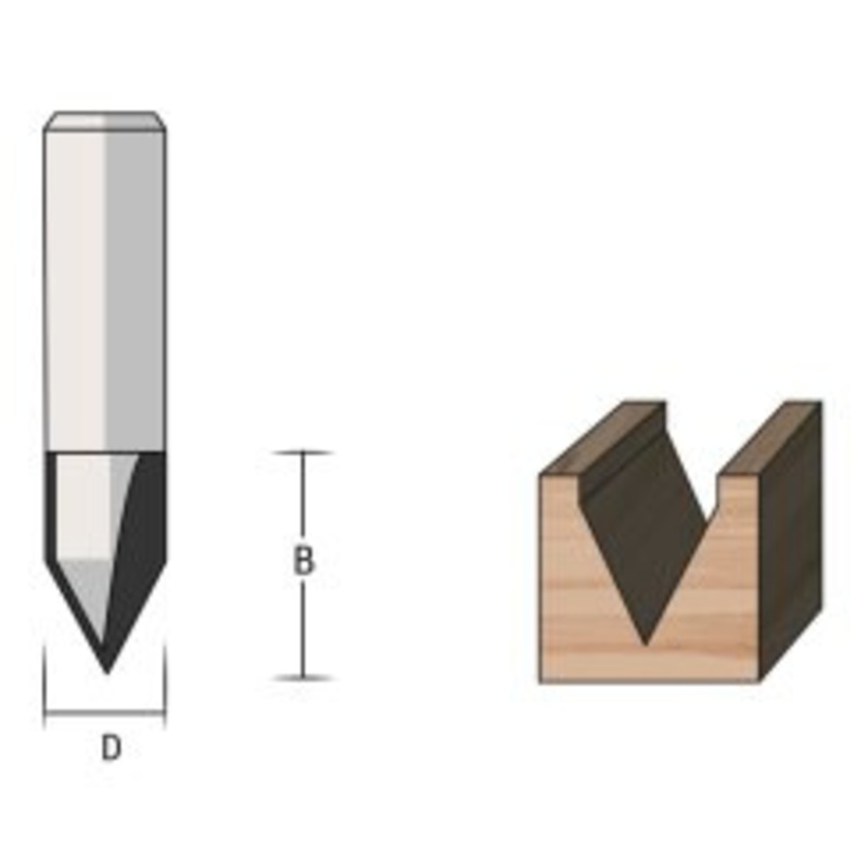 FAMAG Router Bits | 3155 ENGRAVING Plunge 60 Router Bits with 8mm Shank