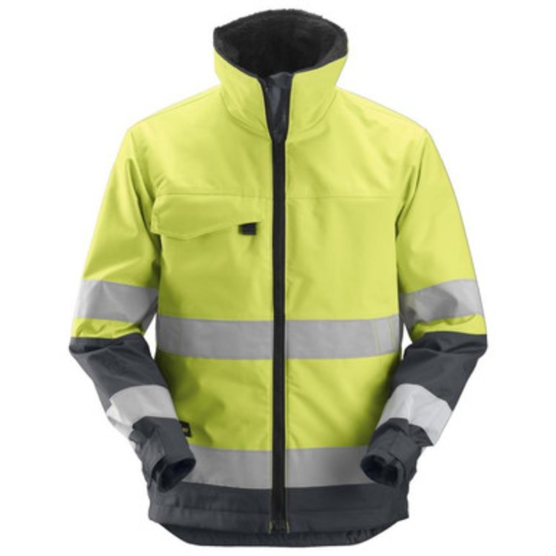 SNICKERS Jacket | 1138 Hi-Vis Yellow / Steel Grey Core Insulated Winter Jacket Class 3-SALE