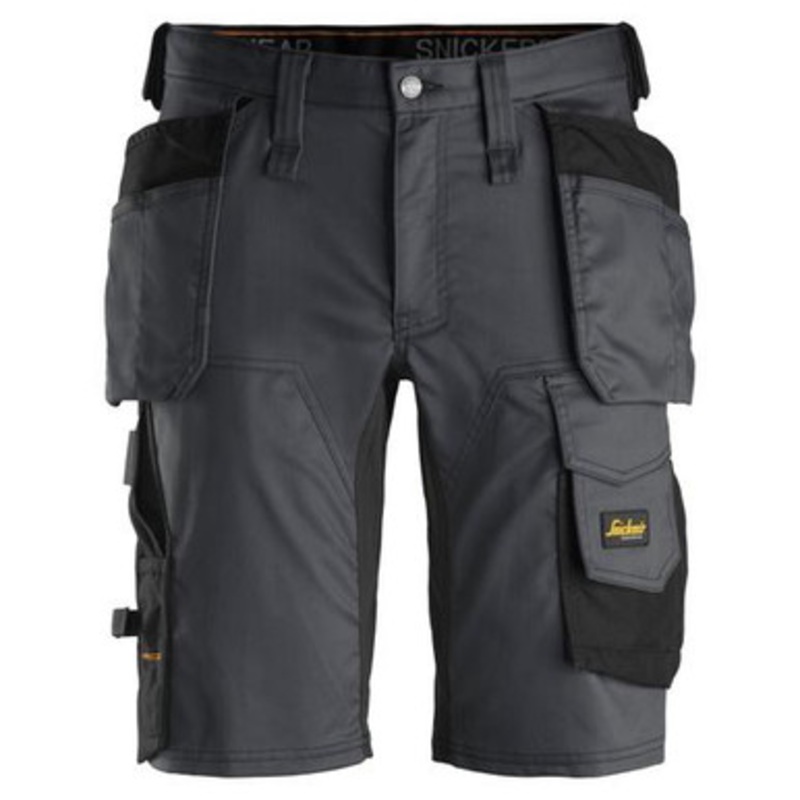 SNICKERS Shorts | 6141 Mens Allround Work Mid Grey Shorts with Holster Pockets Cotton with Stretch