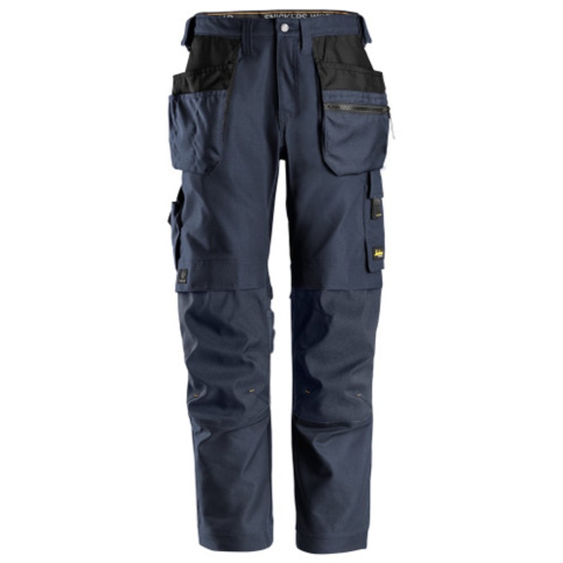 SNICKERS Trousers | 6224 Navy Blue AllroundWork Trousers with Holster Pockets and Kneepad Pockets in Canvas