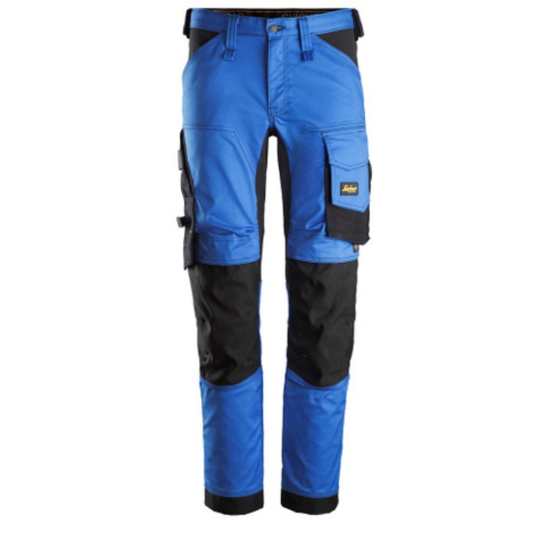 SNICKERS Trousers | 6341 Blue AllroundWork Trousers with Kneepad Pockets and in 2-Way Stretch