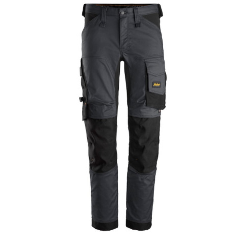 SNICKERS Trousers | 6341 Mid Grey AllroundWork Trousers with Kneepad Pockets and in 2-Way Stretch