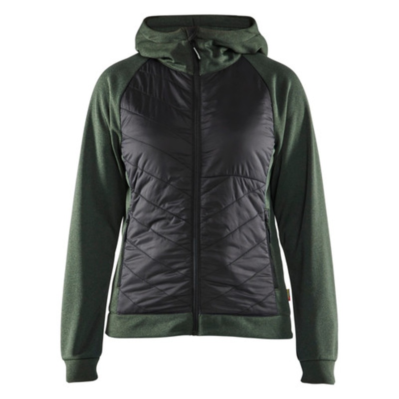 BLAKLADER Hoodie Jacket | 3464 Autumn Green Womens Jacket Hoodie with Full Zip and in Polyester