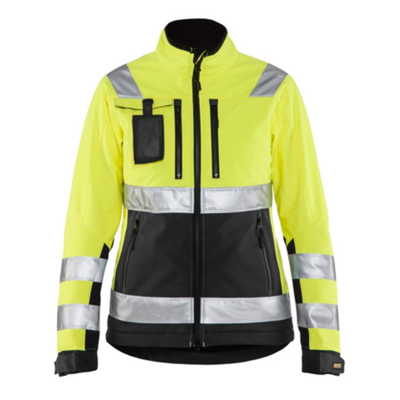 BLAKLADER Jacket | 4902 Womens High Vis Yellow /Black Jacket Waterproof with Reflective Tape in Softshell – SALE