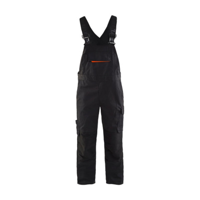 BLAKLADER Overalls | 2695 Bib-Overalls Black / Red with Kneepad Pockets and Stretch in Ripstop