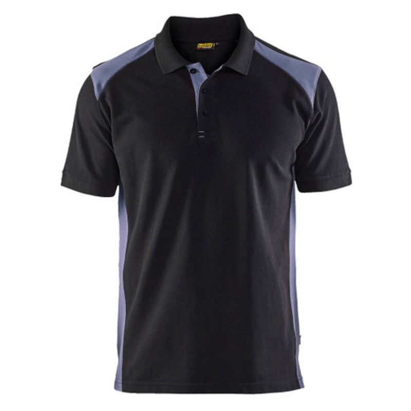 BLAKLADER Polo Shirt  | 3324 Black / Grey Polo Shirt in Cotton
