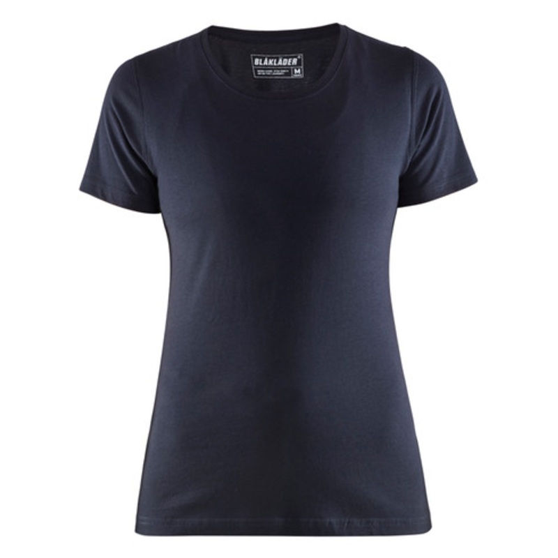 BLAKLADER T-Shirt | 3334 Dark Navy Blue Womens T-Shirt with Round Neck and Classic Fit in Cotton
