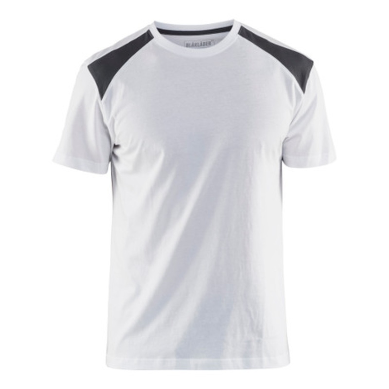 BLAKLADER T-Shirt  | 3379 Mens White / Dark Grey Two Tone T-Shirt with Cotton