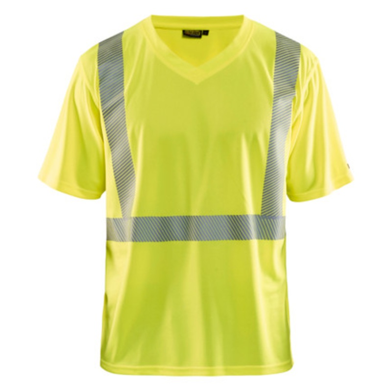 BLAKLADER T-Shirt  | 3386 High Vis Yellow UV Protection T-Shirt with Reflective Tape Polyester