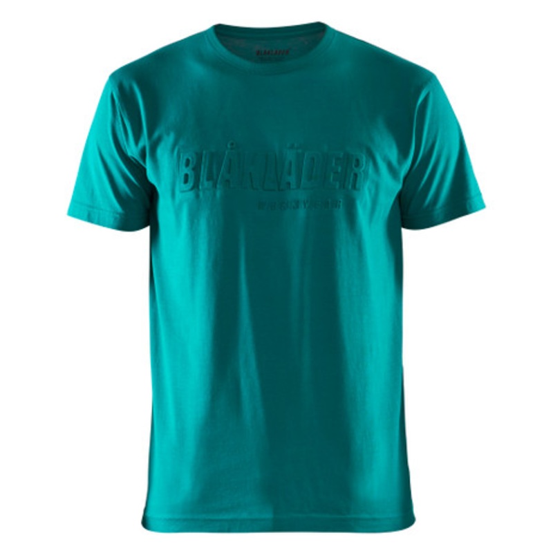 BLAKLADER T-Shirt  | 3531 Mens Teal Blue 3D Logo T-Shirt in Cotton