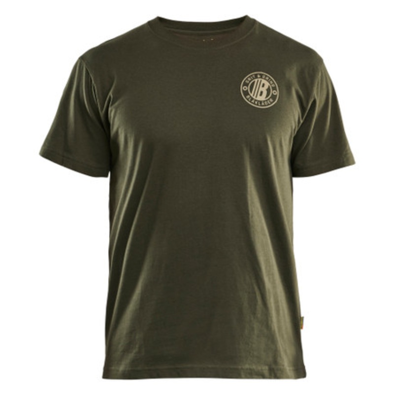 BLAKLADER T-Shirt  | 9420 Mens Forest Green GRIT T-Shirt in Cotton