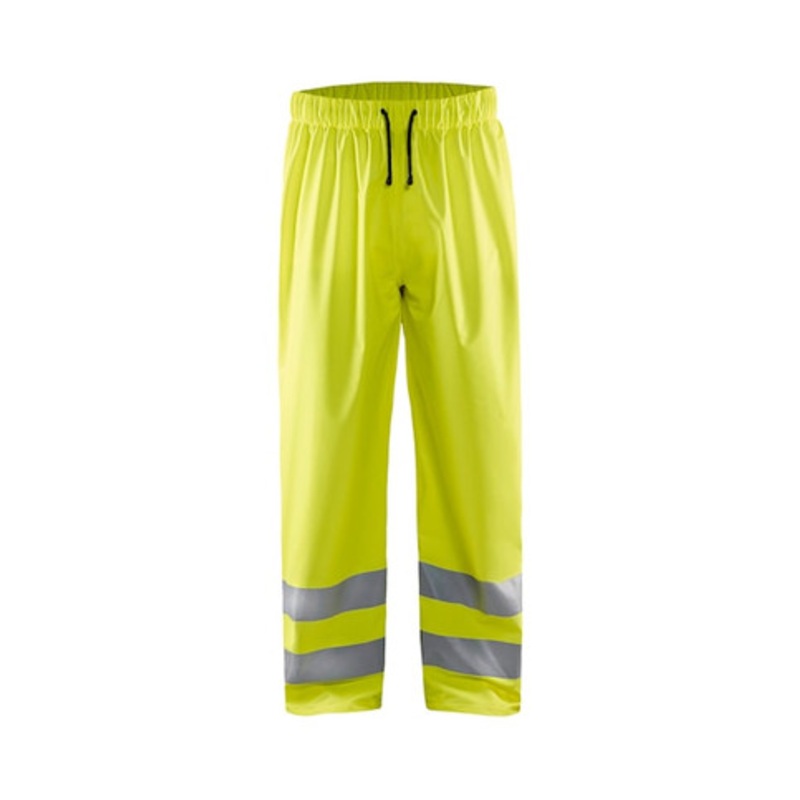 BLAKLADER Trousers | 1384 Rain High Vis Yellow Trousers with Reflective Tape Polyester Waterproof