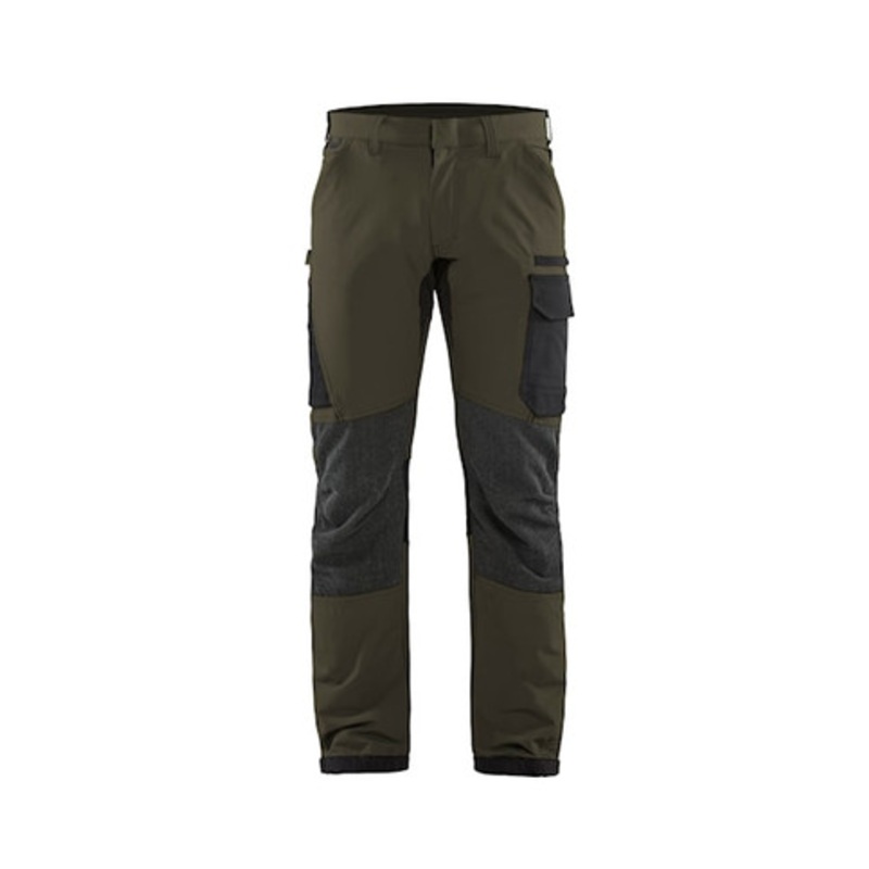 BLAKLADER Trousers | 1422 Olive Green Trousers Scratch Free in 4-Way Stretch