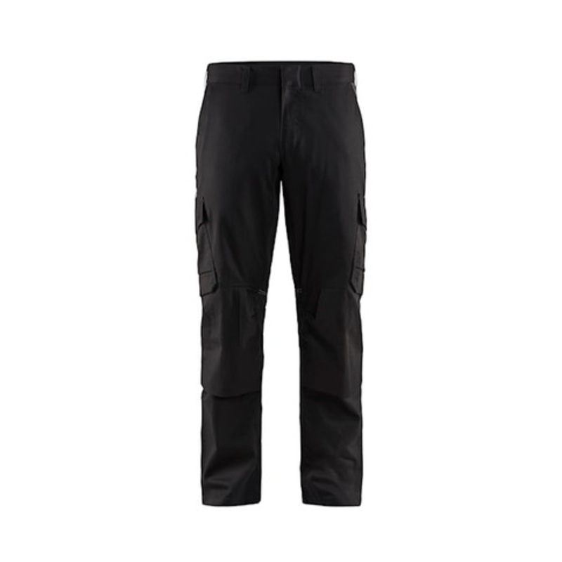 BLAKLADER Trousers | 1448 Industry Black / Dark Grey Trousers with Kneepad Pockets and Scratch Free 2-Way Stretch