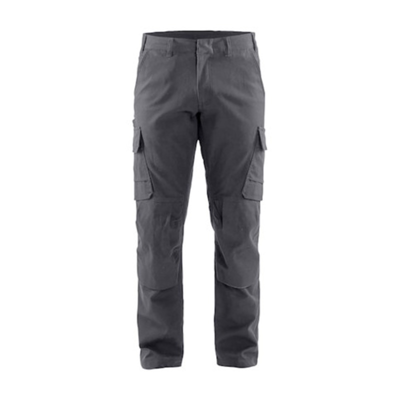 BLAKLADER Trousers | 1466 Mens Industry Mid Grey Trousers with Kneepad Pockets and Scratch Free Cotton with Stretch