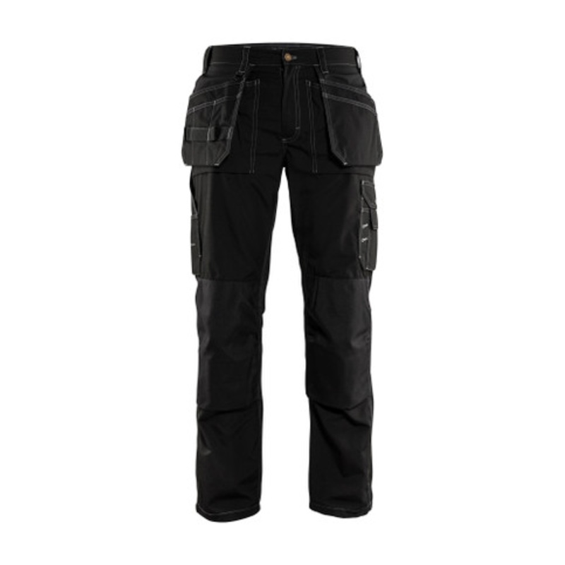 BLAKLADER Trousers | 1525 Craftsman Black Trousers with Kneepad Pockets and Holster Pockets Polyester