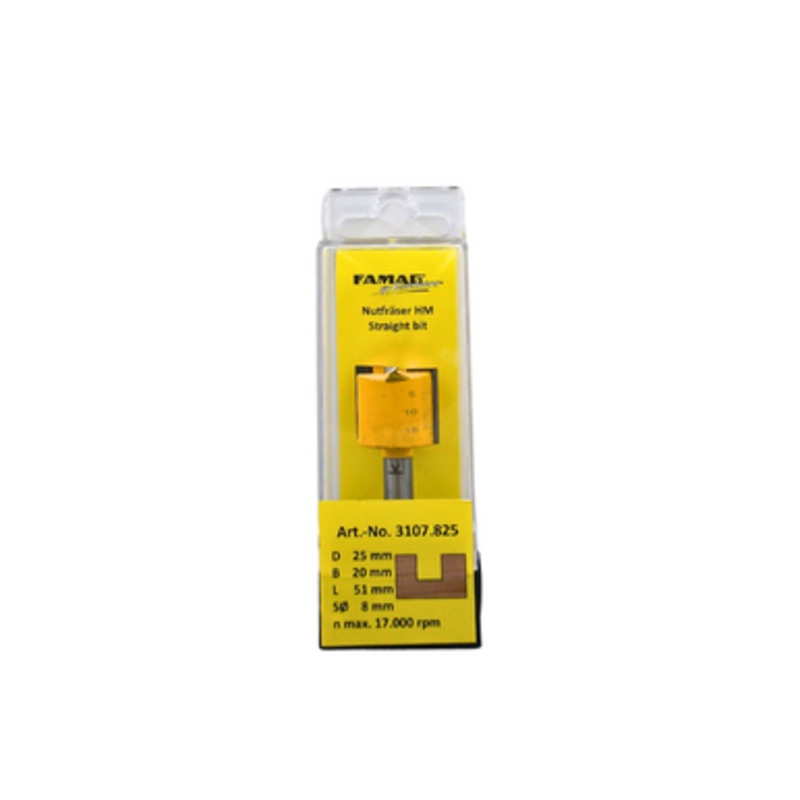 FAMAG Router Bits | 3107 STRAIGHT Milling Router Bits with 8mm Shank