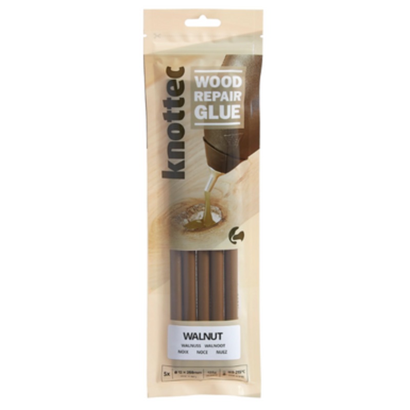 KNOTTEC Adhesives | Wood Repair Walnut Therm Melt Adhesives in Pack of 5 Sticks