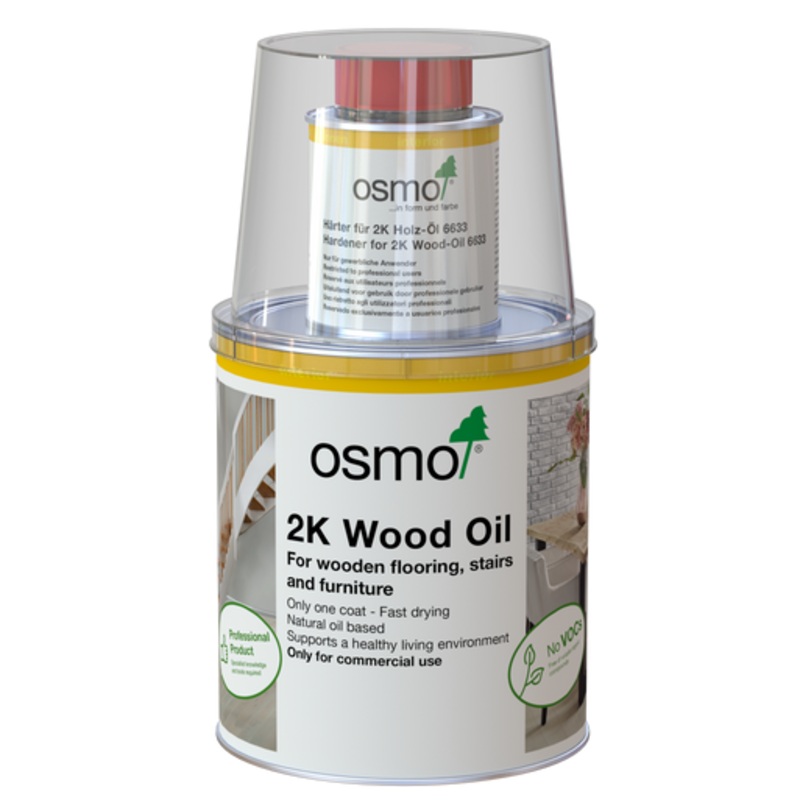 OSMO Interior | 2K WOOD OIL 6100 Clear Matt Interior for Flooring