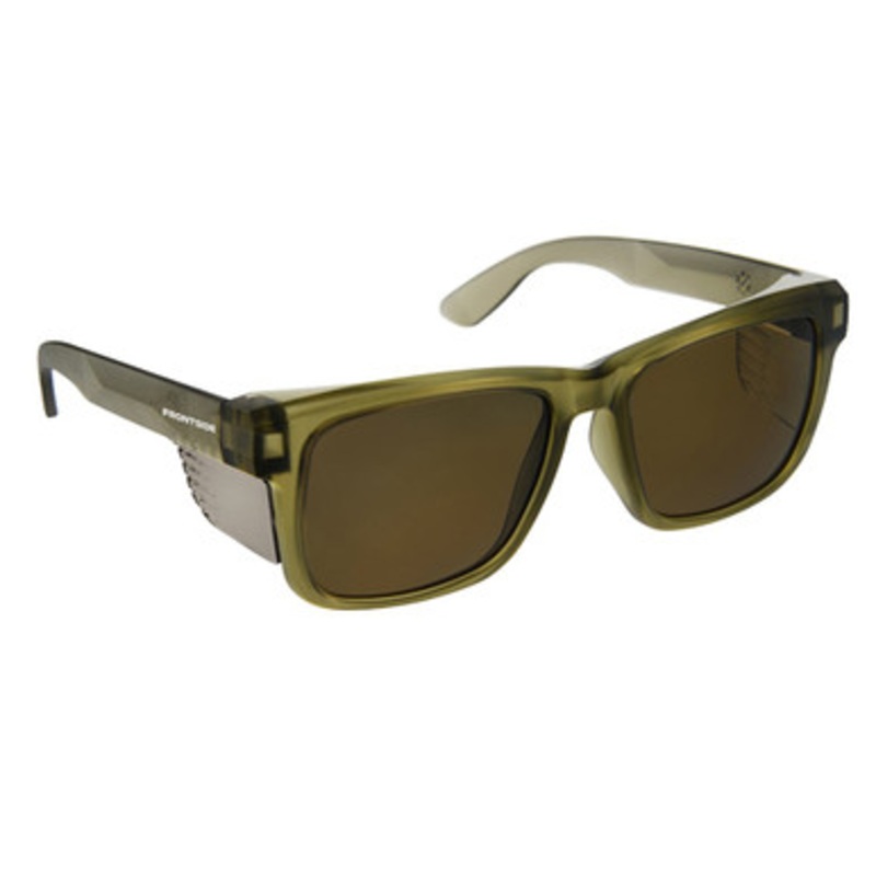 PROCHOICE Safety Glasses | FRONTSIDE Polarised Brown Lens Safety Glasses with Khaki Frame and Side Shield
