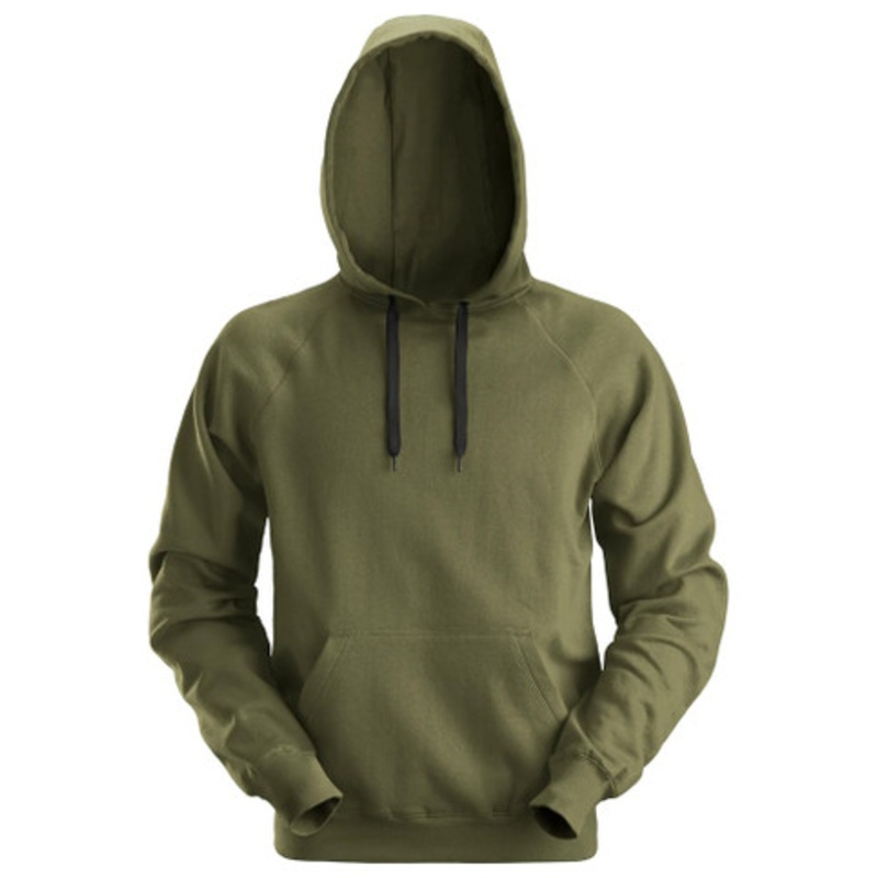 SNICKERS Hoodie | 2800 Khaki Green Hoodie with Kangaroo Pocket and in Cotton