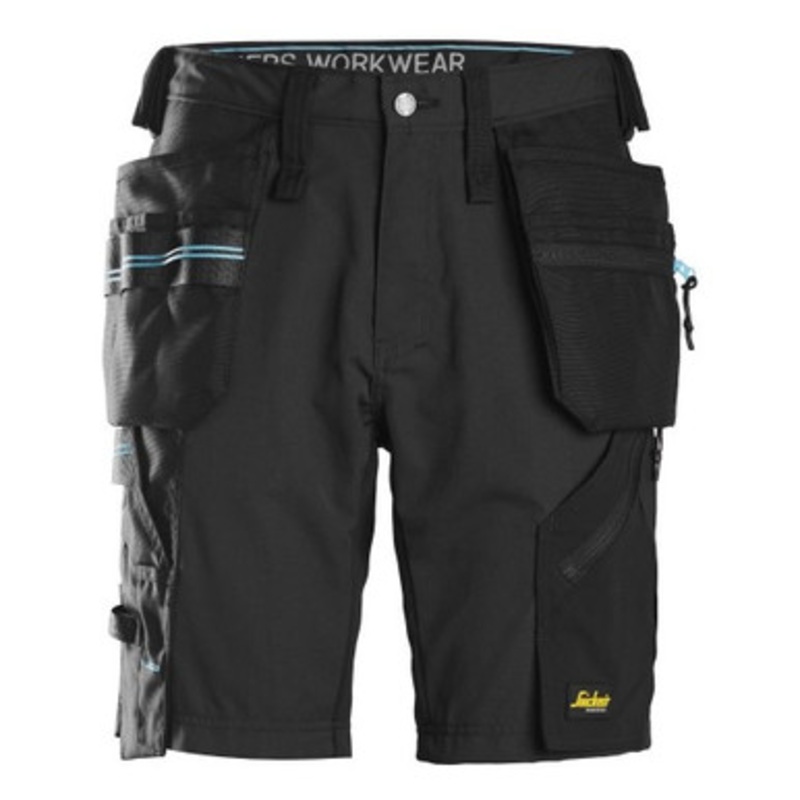 SNICKERS Shorts | 6110 Lite Work Black Shorts with Holster Pockets Durable Poly/Cotton Blend