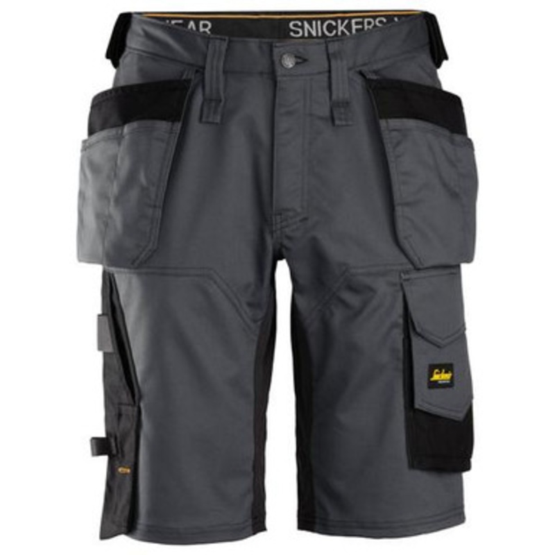 SNICKERS Shorts | 6151 Mens Allround Work Steel Grey Shorts with Holster Pockets Cotton with Stretch