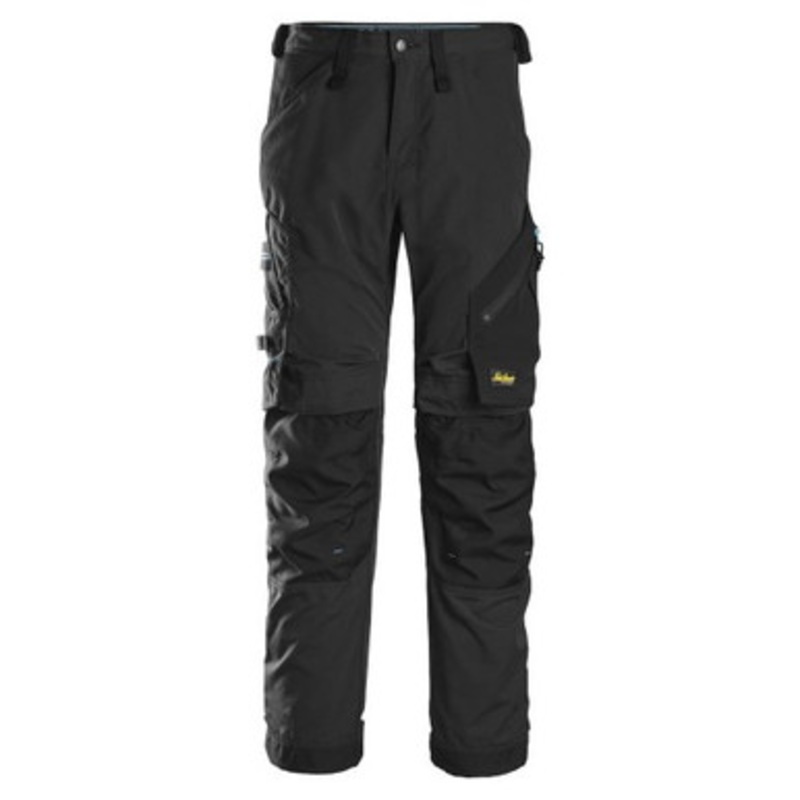 SNICKERS Trousers | 6310 Lite Work Black Trousers with Kneepad Pockets and 4-Way Stretch