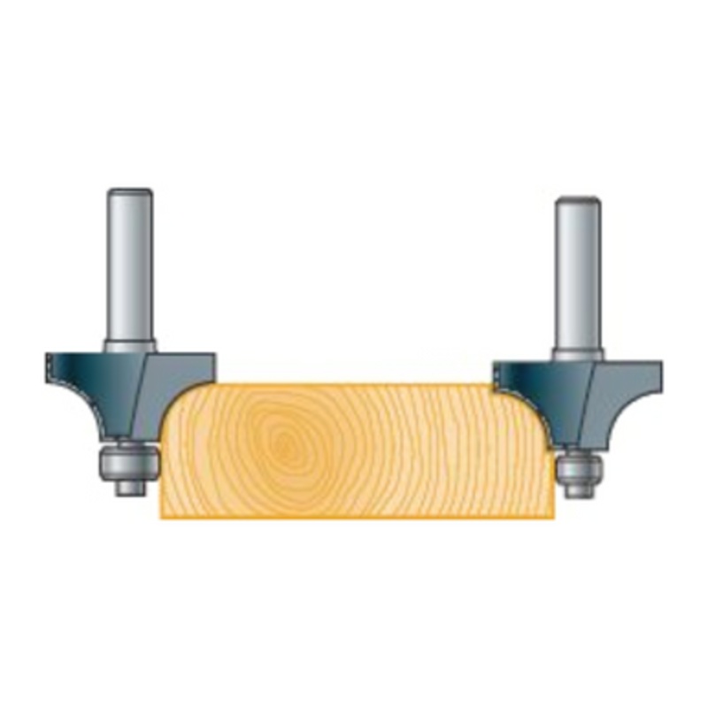 STEHLE Router Bits | BEADING Milling Router Bits  24.7mm x 12mm with 8mm Shank in 6mm Radius