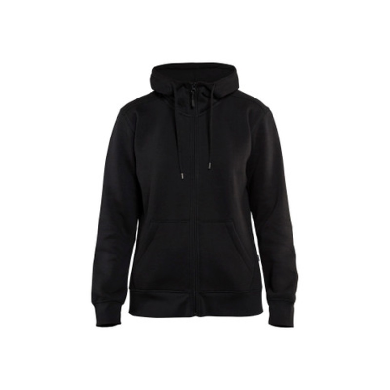 BLAKLADER Hoodie Jacket | 3395 Black Womens Jacket Hoodie with Full Zip and in Cotton