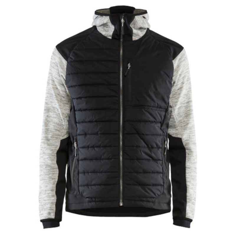 BLAKLADER Hoodie Jacket | 5930 Grey Melange Hoodie Jacket with Hybrid Insulated and Knitted in Polyester