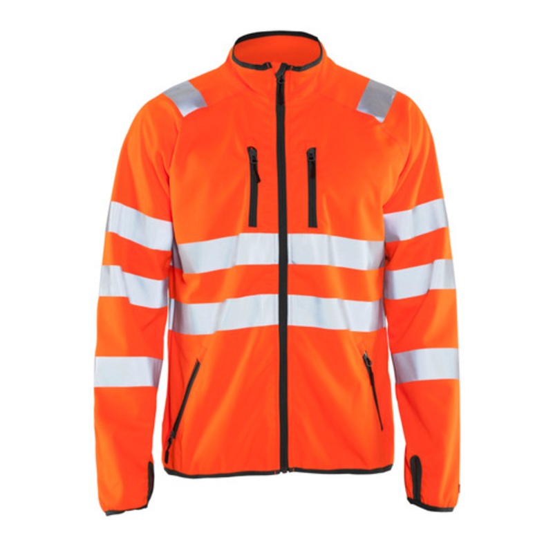 BLAKLADER Jacket | 4906 Mens High Vis Orange Jacket with Reflective Tape in Softshell