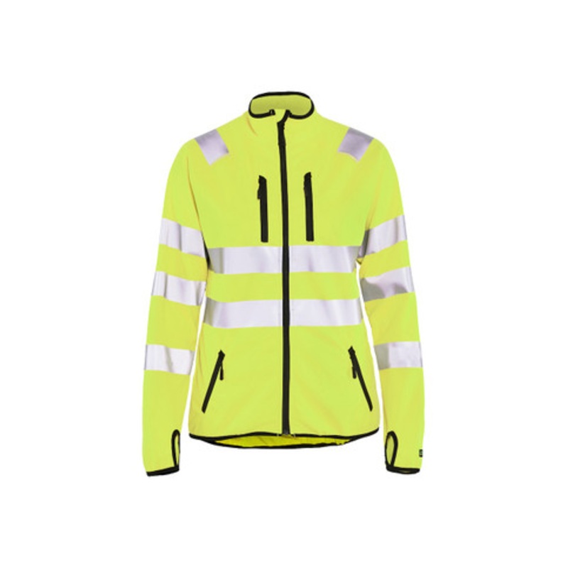 BLAKLADER Jacket | 4926 Womens High Vis Yellow Softshell Jacket with Full Zip and Reflective Tape