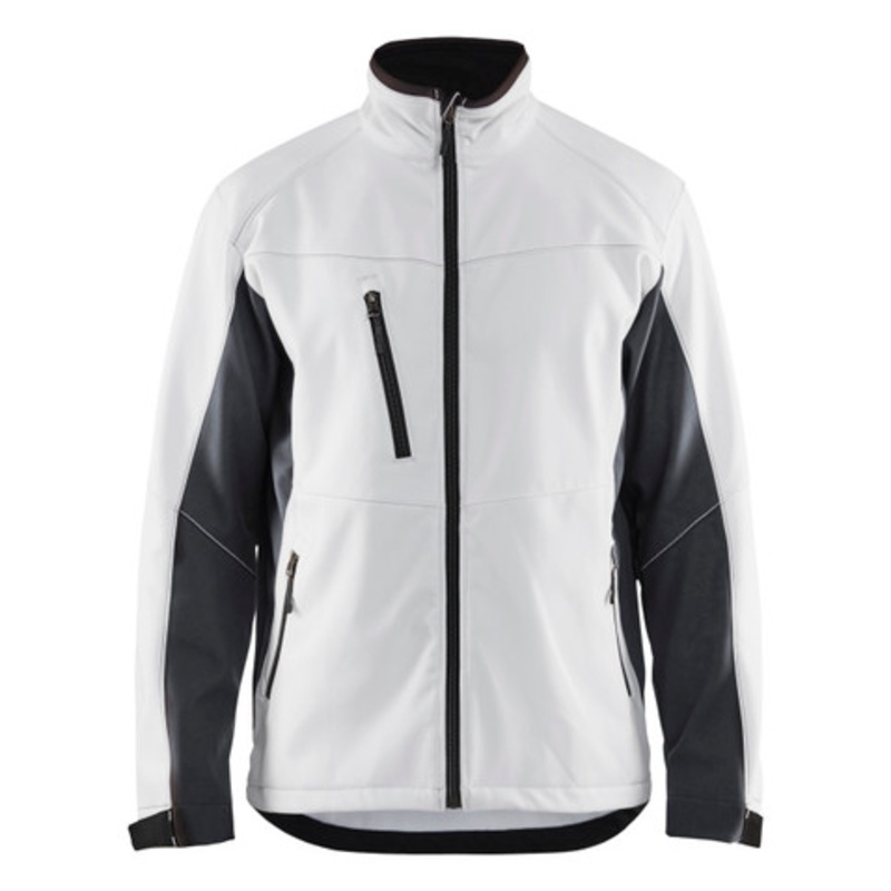 BLAKLADER Jacket | 4950 Mens White /Dark Grey Jacket with Full Zip in Softshell