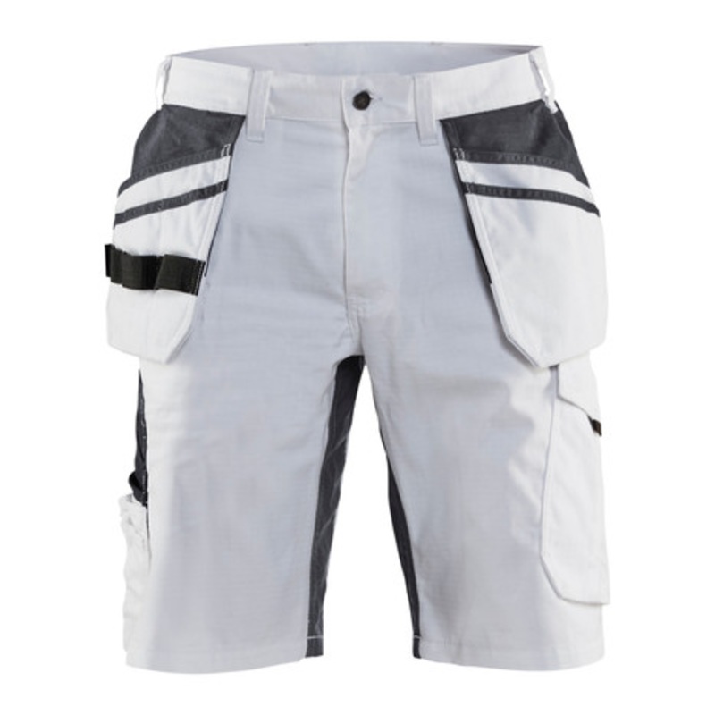 BLAKLADER Shorts | 1099 Painters White Shorts with Holster Pockets Rip-Stop with Stretch
