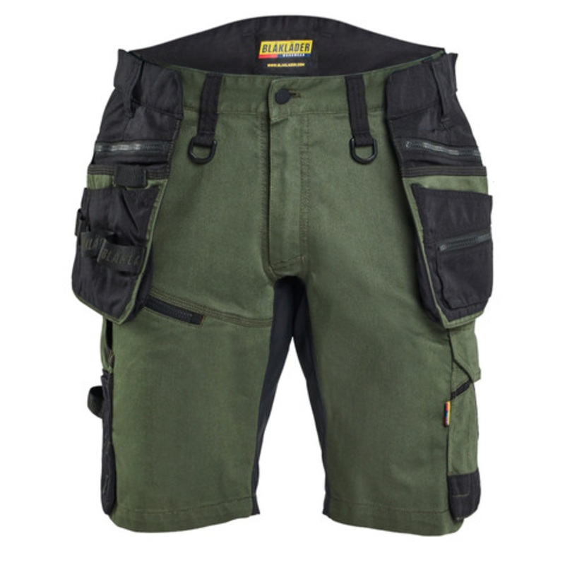 BLAKLADER Shorts | 1972 Craftsman Forest Green Shorts with Holster Pockets in Cordura with Stretch