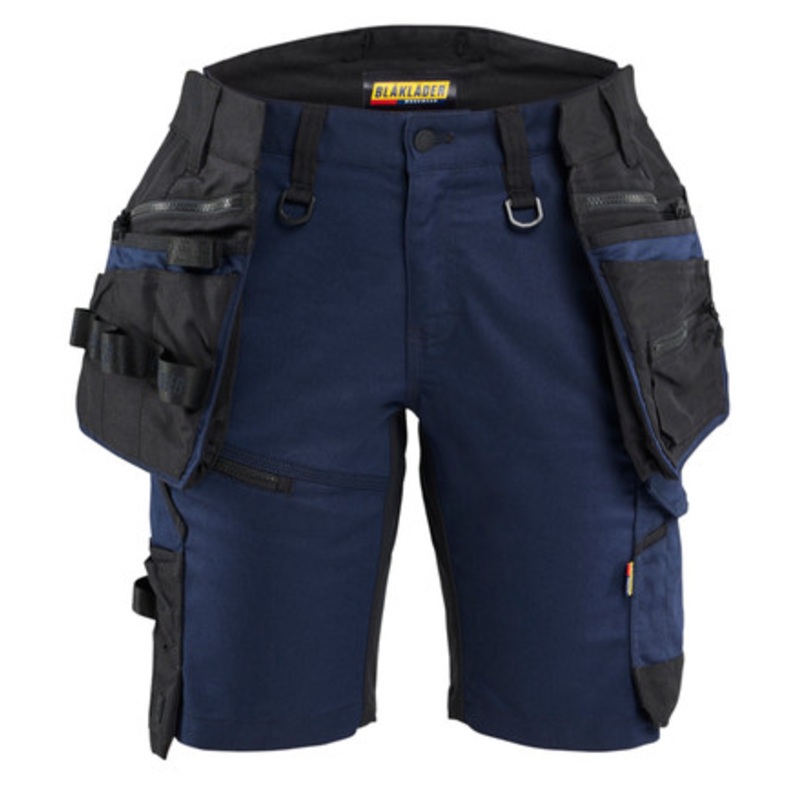 BLAKLADER Shorts | 7175 Navy Blue/Black  Womens Shorts with Detachable Holster Pockets and in 2-Way Stretch
