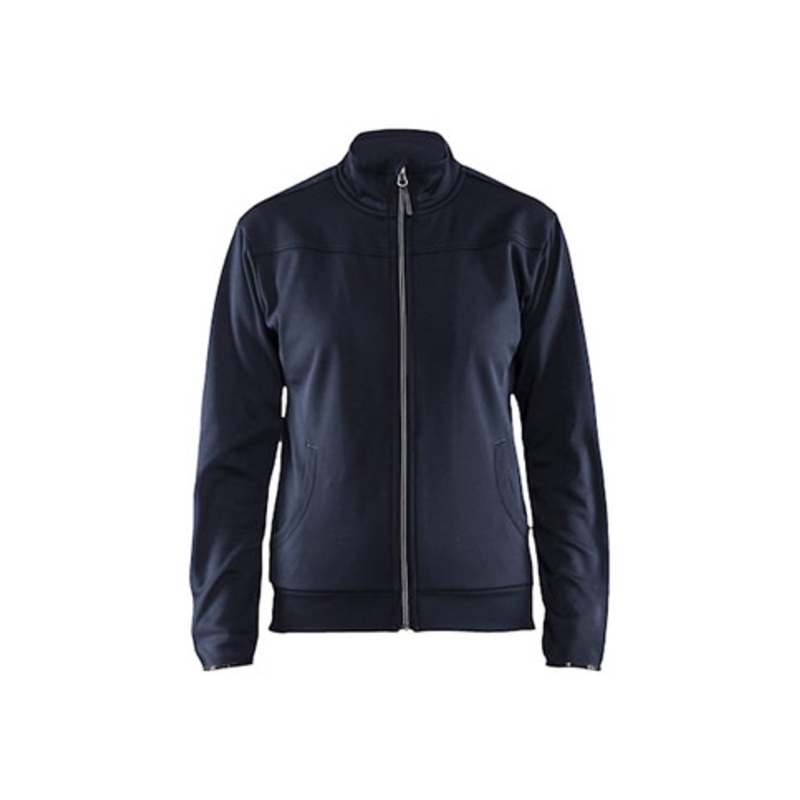 BLAKLADER Sweater Jacket | 3394 Womens Dark Navy Blue /Black Sweater Jacket with Full Zip in Polyester