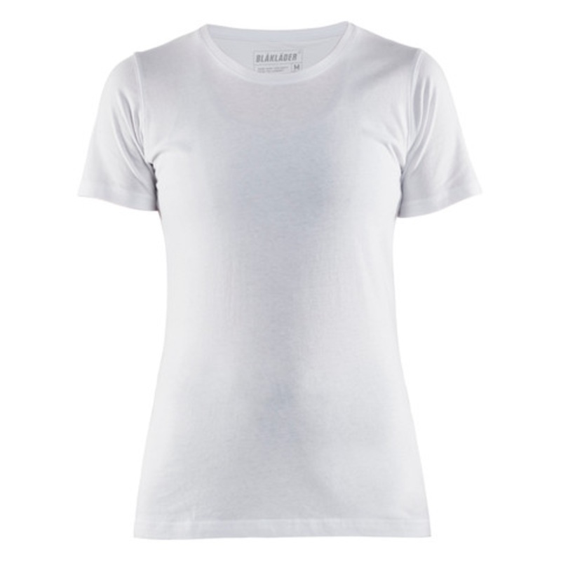 BLAKLADER T-Shirt | 3334 White Womens T-Shirt with Round Neck and Classic Fit in Cotton