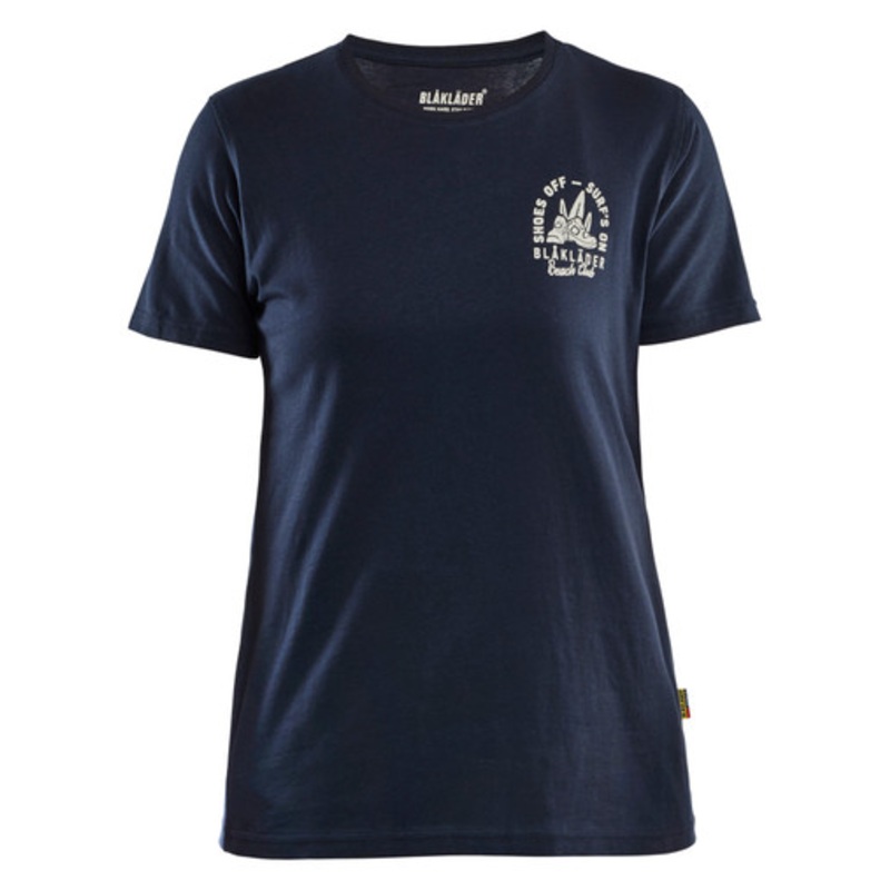 BLAKLADER T-Shirt  | 9417 Womens Dark Navy Blue BEACH CLUB T-Shirt in Cotton