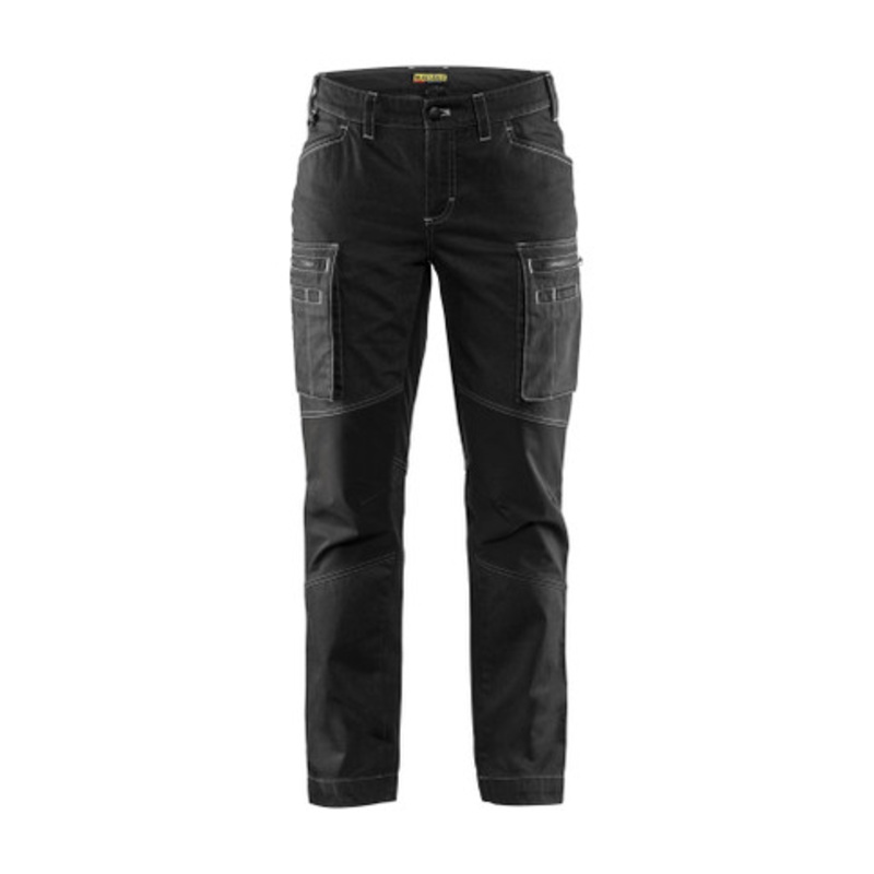 BLAKLADER Trousers | 7159 Womens Service Black Trousers with Denim with Stretch
