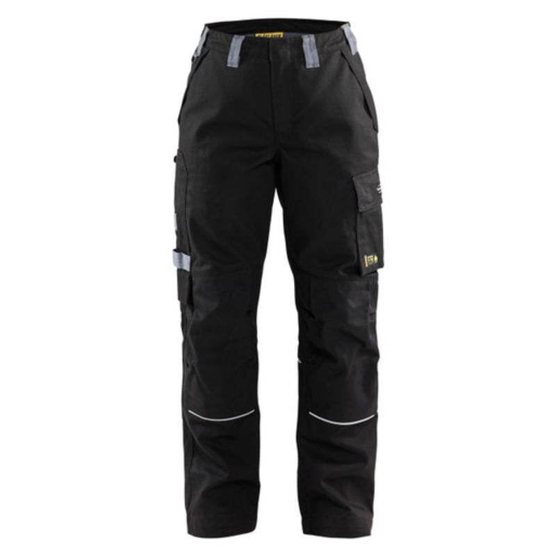 BLAKLADER Trousers | 7173 Womens Welding Black Trousers with Kneepad Pockets and Anti-Flame Cotton