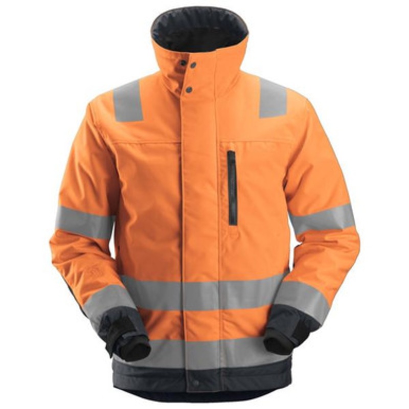SNICKERS Jacket | 1130 High Vis Orange / Mid Grey Jacket for Winter in Polyester Waterproof